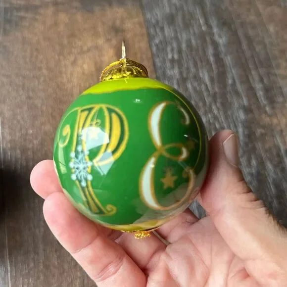 Pier 1 imports Li Bien green peace bulb Christmas‎ ornament 2016 glass - Picture 3 of 10